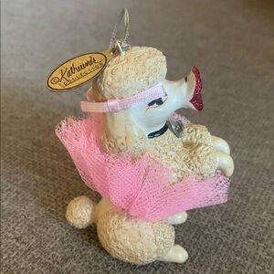 Katherine’s Collection Vintage Poodle Christmas Ornament Figurine with Pink Tutu